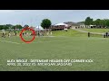 Alex Reigle Corner Kick Defensive Header vs. Michigan Jaguars April 2022