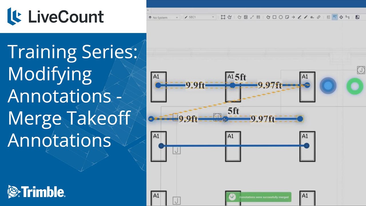 LiveCount: Modifying Annotations - Merge Takeoff Annotations