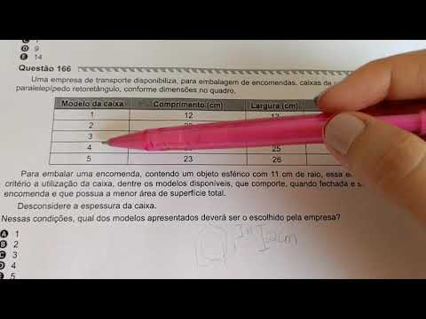 Q166 Matemática ENEM 2019 (amarelo): Uma empresa de transportes disponibiliza para embalagem de enco
