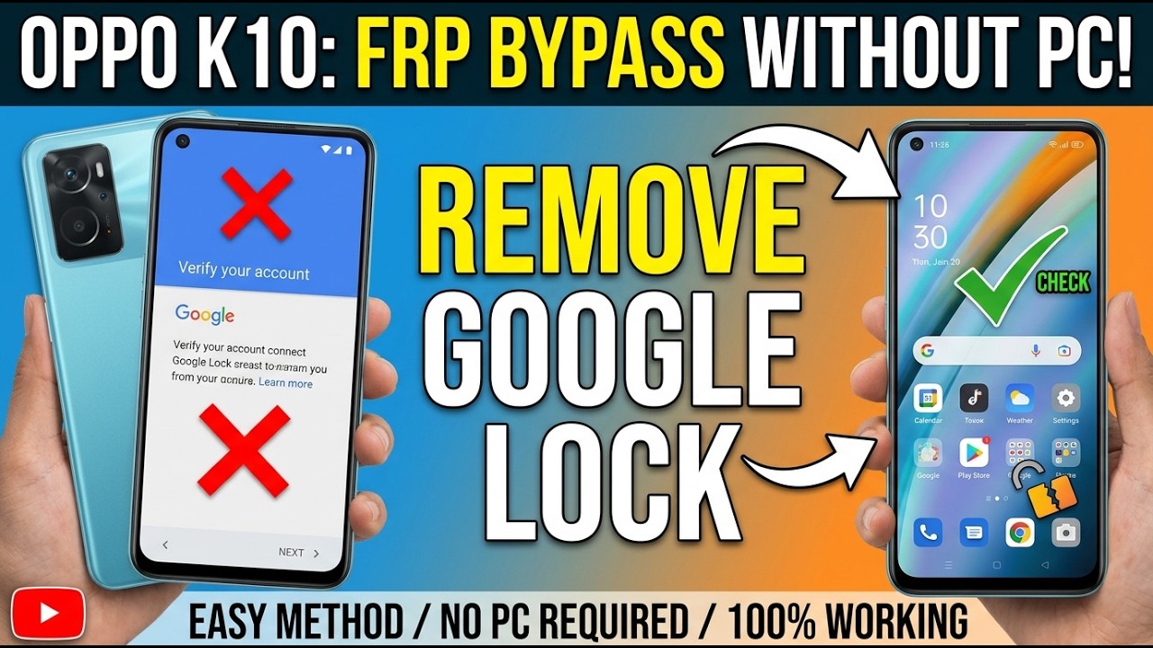 OPPO K10 FRP Bypass Without PC - OPPO K10 Remove Google Account Lock - OPPO K10 Gmail Account Bypass
