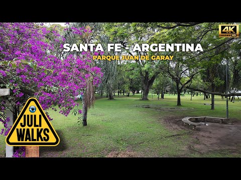 JULI WALKS: Parque Juan de Garay, Santa Fe 🌧️ | Caminata relax Santa Fe 🇦🇷 4K