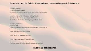  Commercial Land for Sale in Karumathampatti, Coimbatore