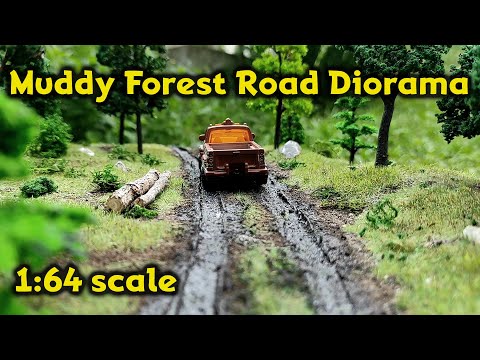 Making muddy forest road diorama in 1:64 scale