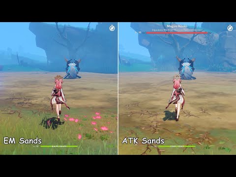 Yae Miko Elemental Skill Comparison : EM Sands vs. ATK Sands | Genshin Impact