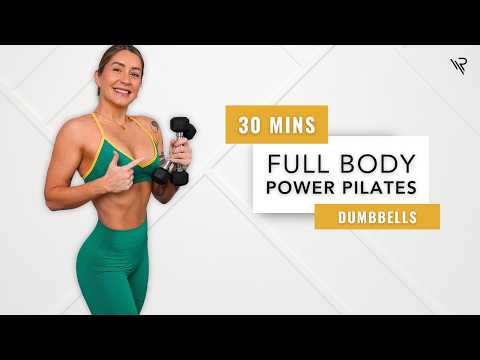 30 Min Full Body Power Pilates Workout with Dumbbells