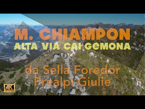 136 Monte Chiampon e un tratto Alta Via CAI Gemona. Magnifiche vedute dalle Prealpi Giulie al mare