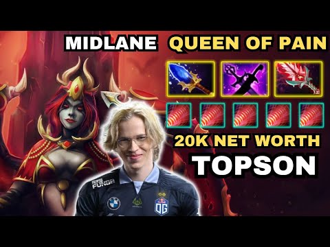 🔥 TOPSON Queen Of Pain Midlane Highlights 🔥 20K Net Worth - Dota 2