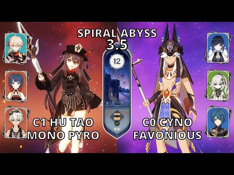 Spiral Abyss 3.5 Hu Tao Mono Pyro & Cyno Hyperbloom F2P