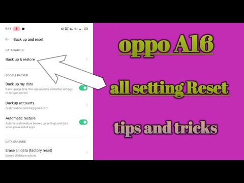 oppo A16 All setting Reset tips and tricks