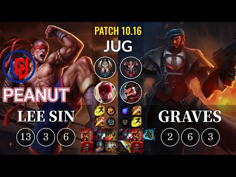 LGD Peanut Lee Sin vs Graves Jungle - KR Patch 10.16