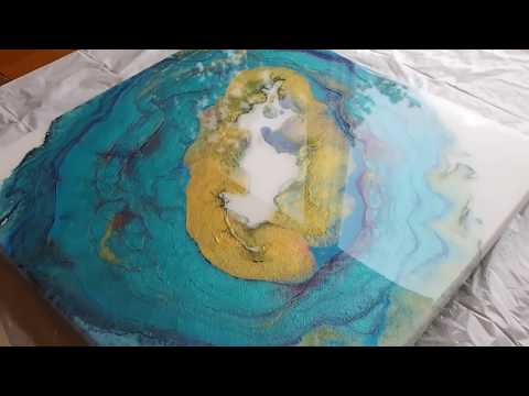 💎Sapphire Geode💎Resin on geode acrylic pour painting