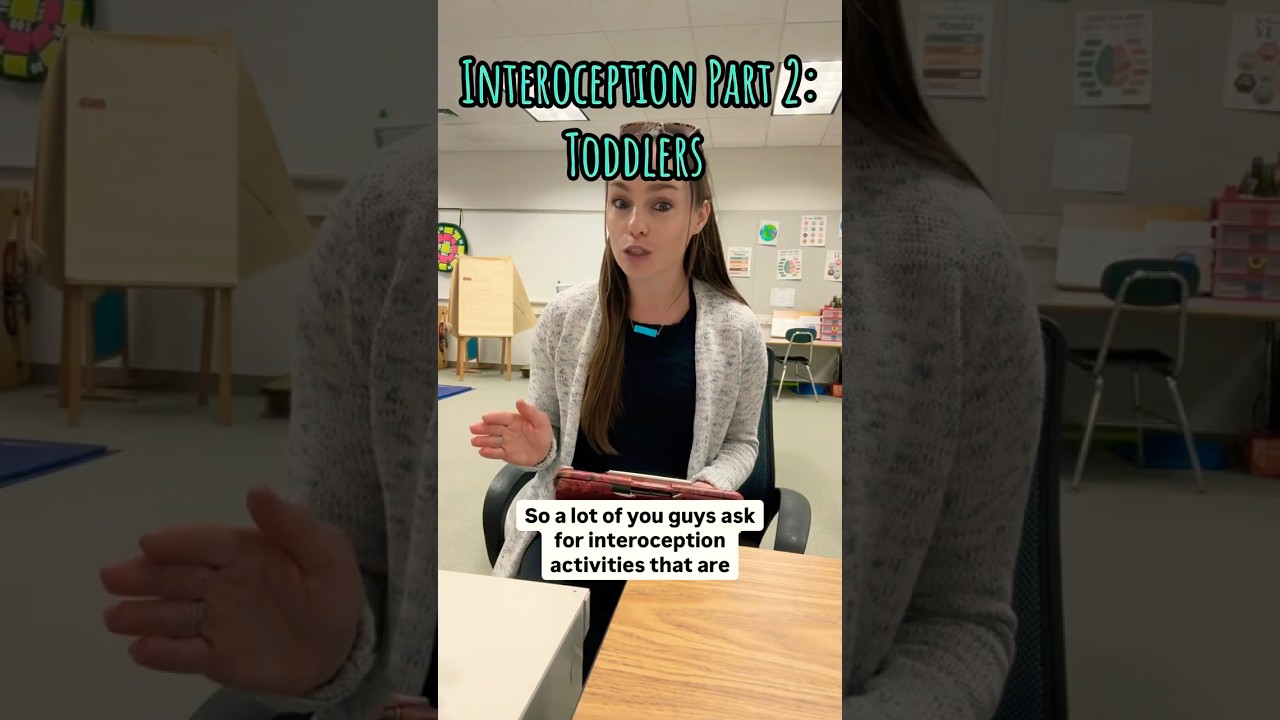 Interoception activities tor toddlers include body awareness games- grab free caregiver handout! #ot