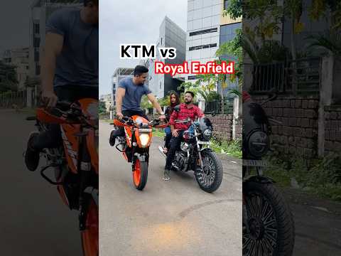 KTM or Royal Enfield?😍Which is the BEST?? #farazstuntrider #comedy #superbikes #ytshorts