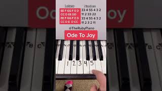 Ode To Joy Piano Easy Tutorial Easy With Letters  #Piano #Shorts