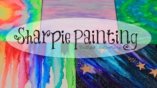 DIY SHARPIE WATERCOLOR PAINTING with alcohol // Galaxy, Tie Dye, &amp; More