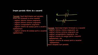 Drepte paralele. Criterii de paralelism
