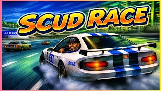 Scud Race (arcade) – 5 pistas, 5 créditos. Será que termino todas?       ( Volante Trustmaster)