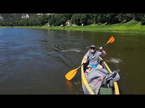 Aqua Marina Tomahawk Air-C on the river Elbe in Saxony, 🇩🇪 Germany 🇩🇪