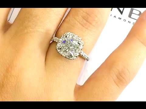 Cushion Cut Diamond Halo Engagement Ring