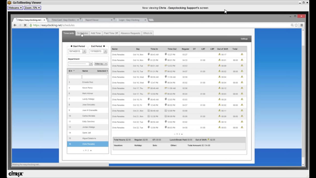 Easy Clocking Web Software Demo