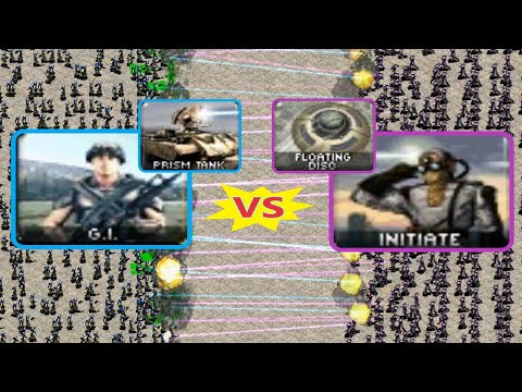 Laser Fight - Prism Gi's vs Disk Initiates - Red Alert 2
