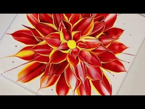 Master This 3D Effect Flower Using Pre-mixed Paints - Acrylic Pouring #fluidart