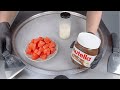 ASMR Nutella WaterMelon Ice Cream Rolls Oddly Satisfying Fast Rough Tapping