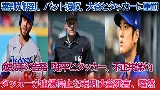 二塁打直後、審判団がバットを没収し大谷とタッカーに重い処分！マーリンズ投手が「不正共謀」と告発、タッカーは出場停止を示唆、大谷発言が波紋