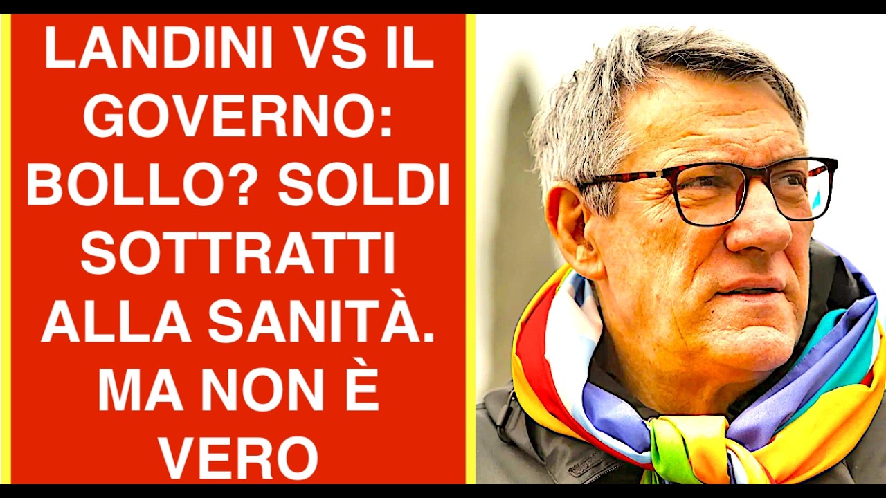 LANDINI VS IL GOVERNO: BOLLO? SOLDI SOTTRATTI ALLA SANITÀ. MA NON È VERO