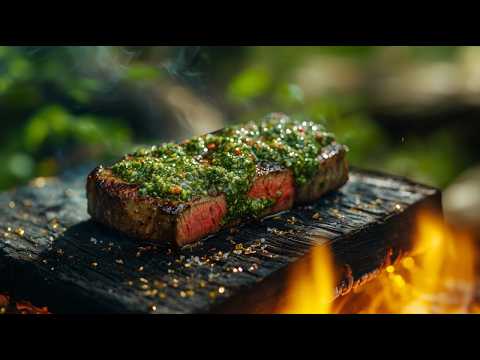 🥩 Ultimate Serbian Grill Steak & Chimichurri Sauce | Outdoor ASMR Cooking