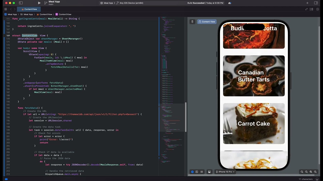 MyMeals iOS app demo