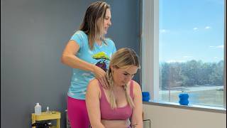 Pretty in Pink Patient Gets Her Back CRACKED, Scraped and Drained by Her Favorite Chiropractor