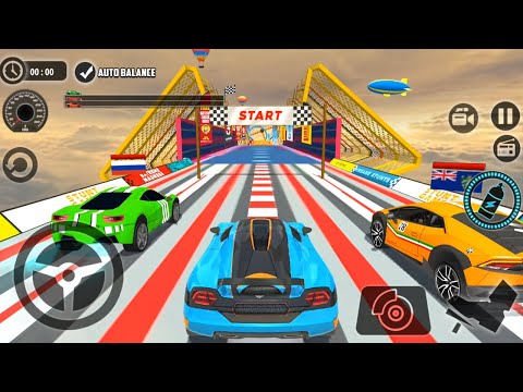 Impossible Car Tracks 3D New Update Quick Race - Blue Sport Car Driving Stunts New Maps Gameplay