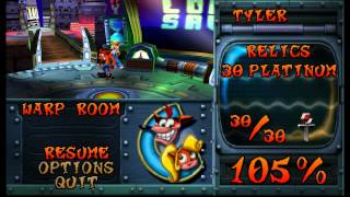 Crash Bandicoot: Warped 105% Walkthrough HD - Part 38: Last Gem and 105% Ending