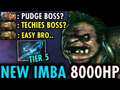PUDGE Boss vs Techies Boss!! NEW IMBA PUDGE 8000HP with Trident Tier 5 Item | Genius Pudge