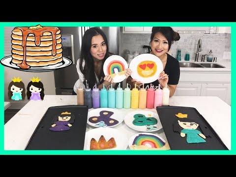 PANCAKE ART CHALLENGE! Learn How To Make Fidget Spinner & Emoji with Princess ToysReview