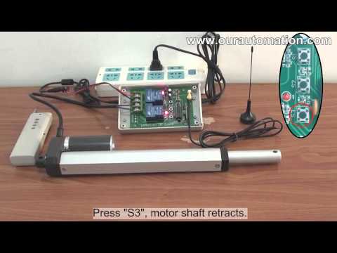 12V DC Linear Actuator Motor is Controlled by Remote Controller and Manual Switch