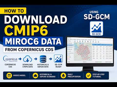 Video tutorial: downloading CMIP6 MIROC6 climate data from the Copernicus Climate Data Store (CDS) with the SD-GCM downscaling tool