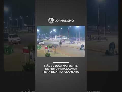 Flagra: mãe corre para salvar filha de atropelamento e acaba atingida por moto | #SeLigaBrasil