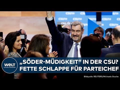Video Thumbnail: BAYERN: Markus Söder mit lediglich 83 Prozent zum CSU-Chef wiedergewählt
