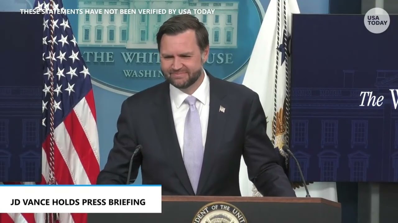 JD Vance White House press briefing tackles Iran, Trump DOJ settlement and 'slush fund' accusations