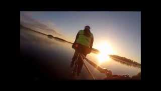 preview picture of video 'Mountain biking on crystal clear ice lake in Sweden - Beautiful (HD)'