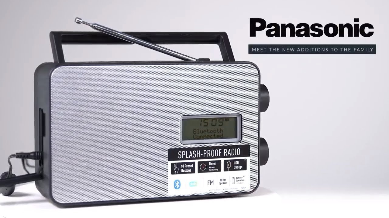 Panasonic Portable Digital Radio with Bluetooth Black & Silver