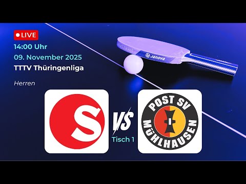 TTZ Sponeta Erfurt vs. Post SV Mülhausen III | TTTV Thüringenliga Tischtennis Herren Tisch1