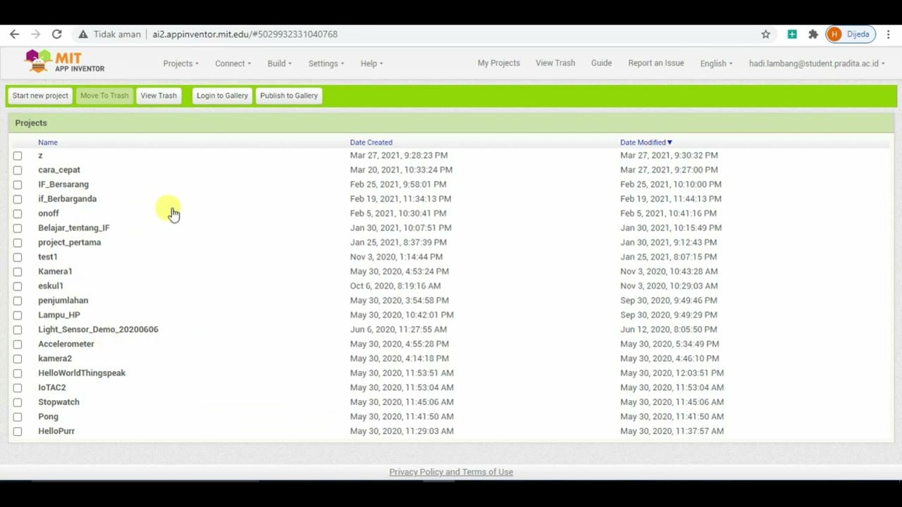 Membangun Aplikasi Mobile Dengan MIT App Inventor  Bag 7 (Pengelolaan Project)