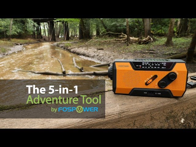 LED Flashlight 4000mAh Power Bank USB Charger and SOS Alarm FosPower Emergency Solar Hand Crank Portable Radio Reading Lamp NOAA Weather Radio for Household and Outdoor Emergency with AM//FM