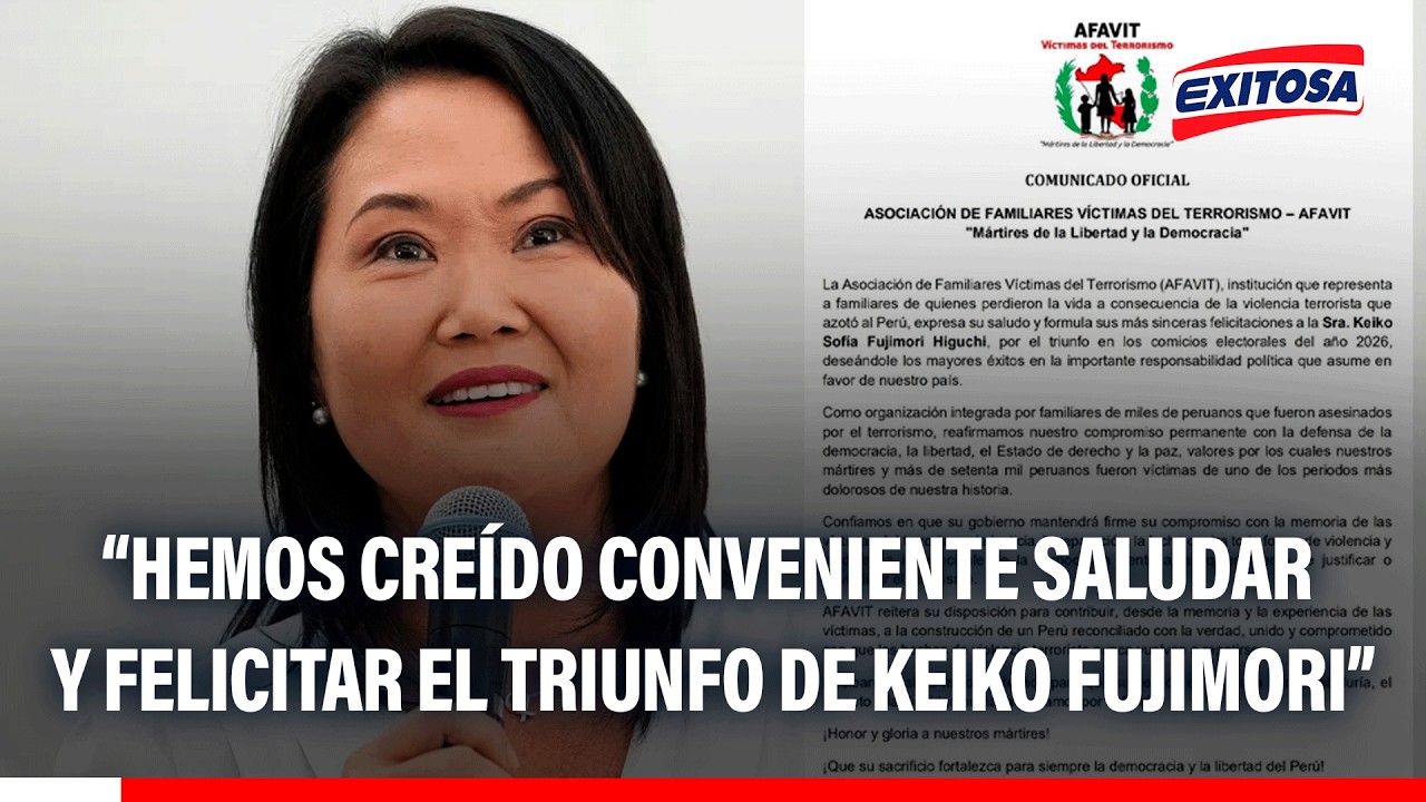 🔴🔵 AFAVIT reconoció triunfo de Keiko Fujimori en aras de defender la democracia, según Capelletti