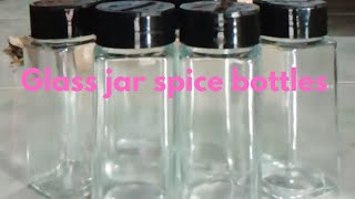 Glass jar spice bottles