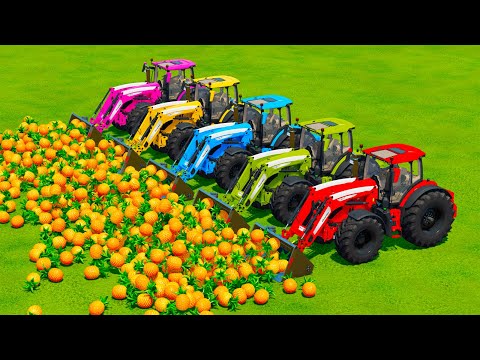 LOAD AND TRANSPORT MINI PINEAPPLES WITH JOHN DERRE & CLAAS TRACTORS - Farming Simulator 22