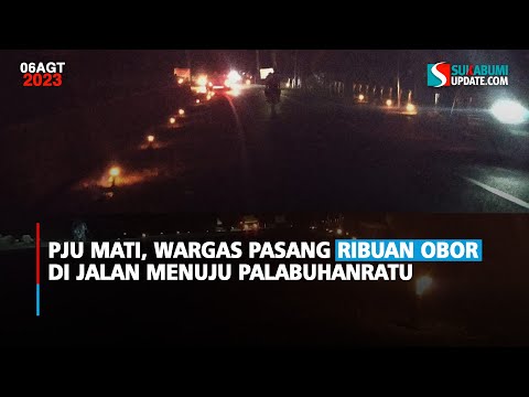 PJU Mati, Wargas Pasang Ribuan Obor di Jalan Menuju Palabuhanratu